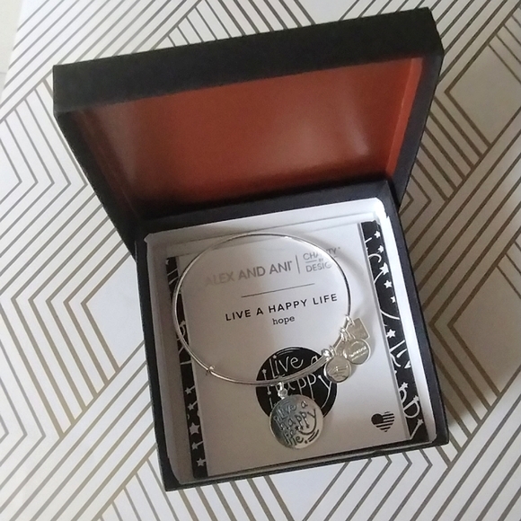 Alex and Ani Live A Happy Life Hope Charm Bracelet - Picture 11 of 13